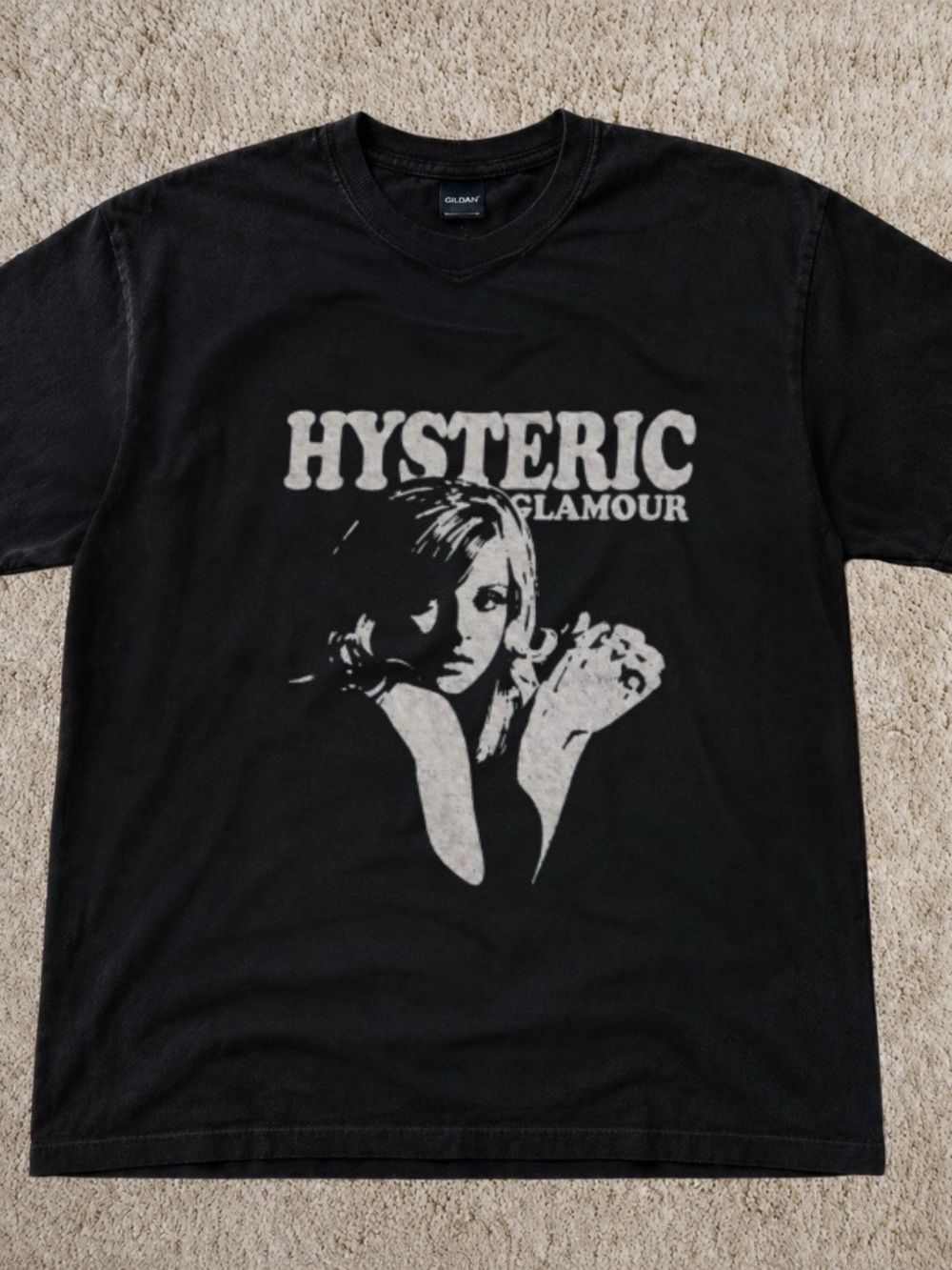 Hysteric Glamour Black Tee with White Graphic